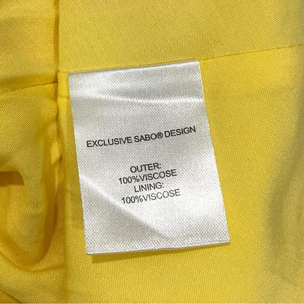 NWT SABO Jaden Off Shoulder Yellow Floral Smocked Mini Dress XS Vacation Resort - Picture 13 of 15